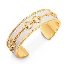 Load image into Gallery viewer, Capucine de Wulf Equestrian Snaffle Bit Cuff - Vegan White Leather
