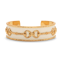Load image into Gallery viewer, Capucine de Wulf Equestrian Snaffle Bit Cuff - Vegan White Leather
