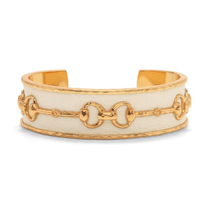 Capucine de Wulf Equestrian Snaffle Bit Cuff - Vegan White Leather