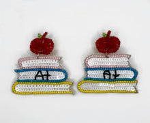 Load image into Gallery viewer, Stack of Books A+ Beaded Statement Earrings
