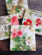 Load image into Gallery viewer, Grace's Garden Stone Coasters - Assorted Floral Designs - Single

