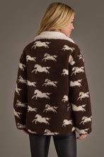 Load image into Gallery viewer, Brown &amp; White Fleece Horse Jacket
