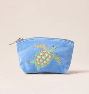 Turtle Conservation Coin Purse - Caribbean Blue Velvet