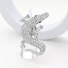 Load image into Gallery viewer, Rhinestone Paved Alligator Pointed Stretch Ring
