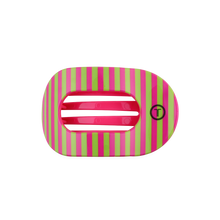Load image into Gallery viewer, TELETIES Flat Round Hair Summer Crush - Medium with pink and green stripes 
