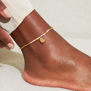 Pink Shell Anklet in Gold-Tone Plating