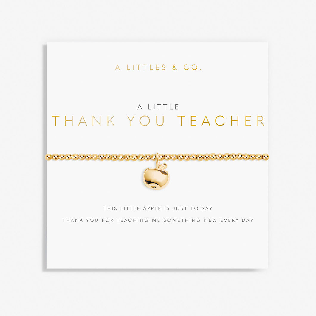 A Little 'Thank You Teacher' Bracelet in Gold-Tone Plating