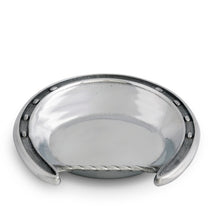 Load image into Gallery viewer, Arthur Court Horseshoe Bowl side view to show the texture of the horse shoe design 
