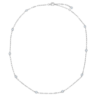 thin chain spaced with  cubic zirconia
