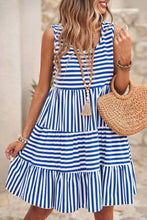 Load image into Gallery viewer, Stripe Sleeveless Loose Fit Mini Dress - Sky Blue
