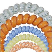 Load image into Gallery viewer, close up of the ties in TELETIES Beach Club Mixed Hair Ties pack
