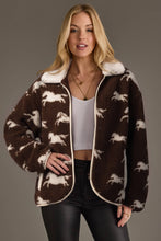 Load image into Gallery viewer, Brown &amp; White Fleece Horse Jacket
