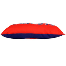 Load image into Gallery viewer, side view of Florida Gators 2 Sided Bolster Travel Pillow showing both colors
