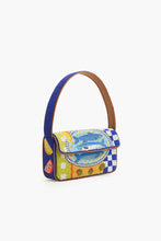 Load image into Gallery viewer, Mediterranean Sardine Hand-Beaded Shoulder Bag beaded with image of three sardines and olives side view showing width and strap
