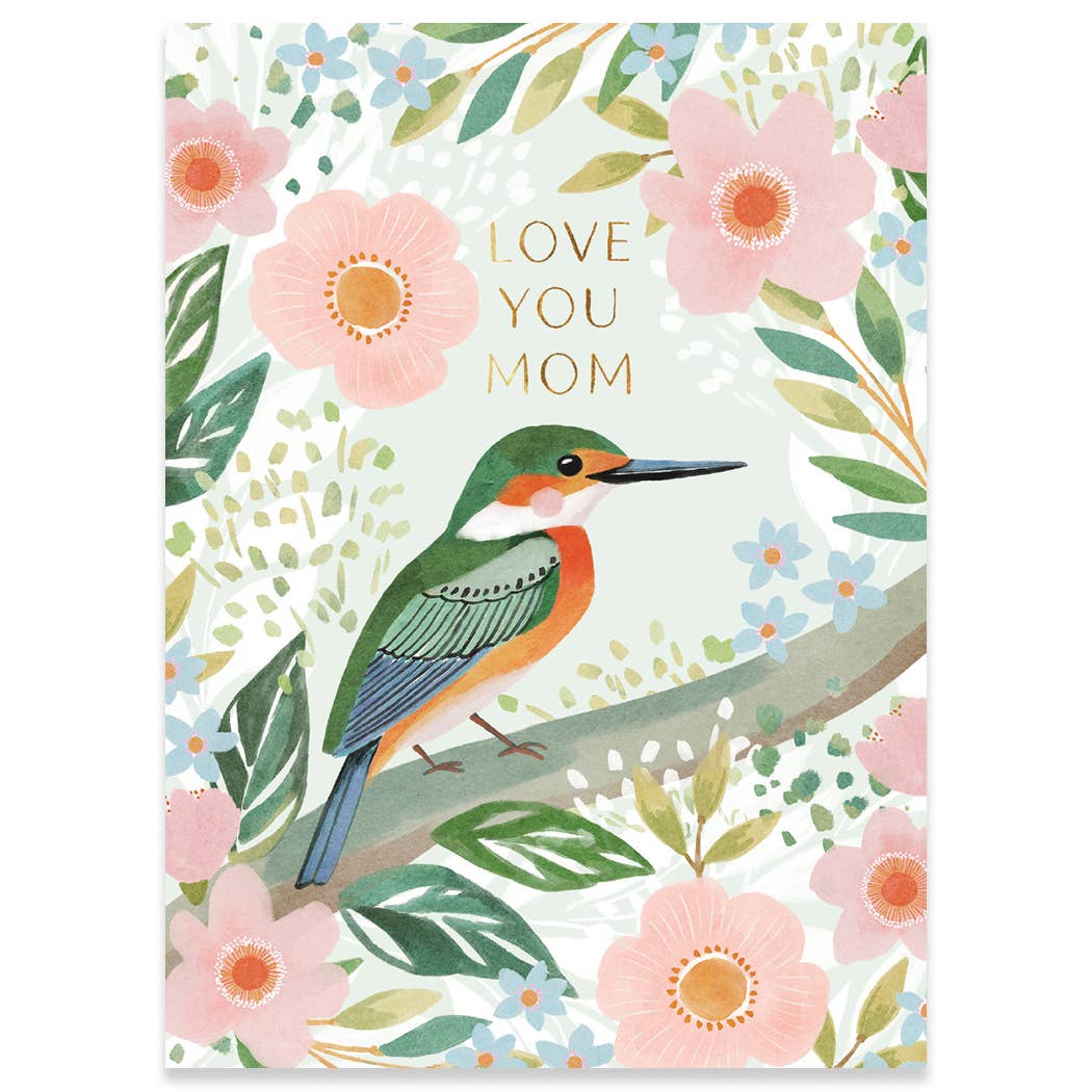 Pretty Kingfisher Carte Mother's Day Card