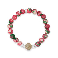 Dune Jewelry Round Beaded Bracelet - Rain Flower Jade - FINAL SALE