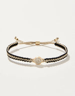 Spartina 449 Friendship Bracelet Metallic Black Gold/Pave Gems