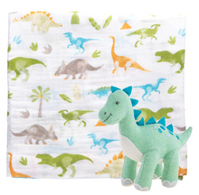 Load image into Gallery viewer, Blanket &amp; Stuffed Animal - Dino

