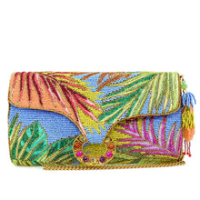 Load image into Gallery viewer, Tropics Palm Beaded Palm Fronds Crossbody/Clutch Handbag

