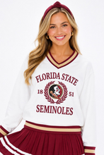 Load image into Gallery viewer, Person wearing a Florida State Heritage V-Neck Pullover 
