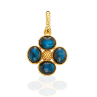 Capucine de Wulf Berry Clover Double Sided Pendant with Blue Labradorite petals and gold center