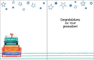 Graduation Greeting Card - Happy Grad Books