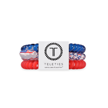 Load image into Gallery viewer, Thack of three hair ties - TELETIES Sea to Shining Sea 3 Pack Hair Ties 
