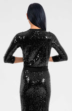 Load image into Gallery viewer, Twinkle Sweater Met Ball Twinkle Black back view
