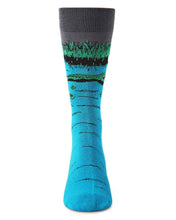 Load image into Gallery viewer, blue sock with gator design a the ankle 
