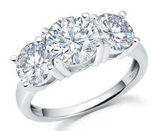 Load image into Gallery viewer, Classic 3 Stone Ring Finished in Pure Platinum
