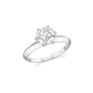 Crislu Classic Brilliant Solitaire Ring Finished in Pure Platinum