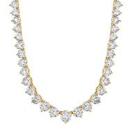 Crislu Classic Graduated Tennis Necklace Finished in 18kt Yellow Gold