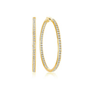 Crislu Classic Inside Out Hoop Earrings Finished in 18KT Yellow Gold