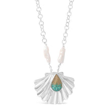 Load image into Gallery viewer, Dune Jewelry Coastal Shell Necklace - Turquoise Gradient &amp; The Island of Bermuda
