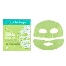 Load image into Gallery viewer, Serve Chilled Cool Crush Hydrogel Mask packaging and full mask in a light green
