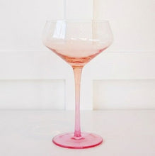 Load image into Gallery viewer, Mezclada Coupe Glass pink and orange
