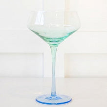 Load image into Gallery viewer, Mezclada Coupe Glass blue and green

