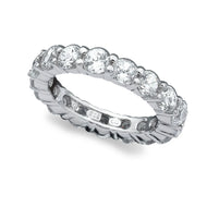 Crislu Brilliant Round Cut Eternity Band Finished in Pure Platinum