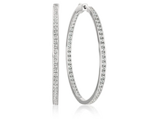Load image into Gallery viewer, Inside Out 1.3" Hoop Earrings Finished in Platinum

