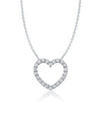 Crislu Pave Heart Necklace Finished in Pure Platinum