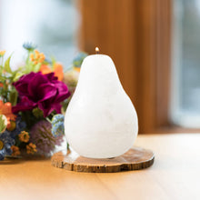 Load image into Gallery viewer, Sculptural Wax Pear Candle - White
