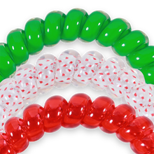 Load image into Gallery viewer, TELETIES Spiral Hair Coils Secret Santa Hair Ties - Large
