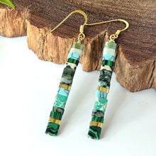 Load image into Gallery viewer, Cait Earrings with Geometric Stone Beads
