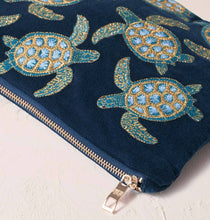 Load image into Gallery viewer, Turtle Conservation Everyday Pouch - Marine Navy Velvet
