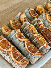 Load image into Gallery viewer, White Sage Sticks w/ Orange Slices, Cinnamon &amp; Rosemary
