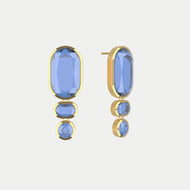 Dean Davidson Mercer Gemstone Statement Gold Drop Earrings - Iridescent Midnight Blue