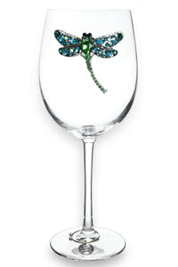 Dragonfly Jeweled Stemmed Glass