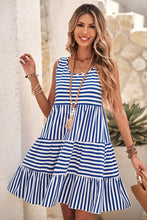 Load image into Gallery viewer, Stripe Sleeveless Loose Fit Mini Dress - Sky Blue
