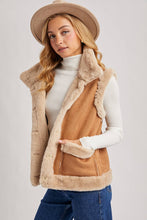 Load image into Gallery viewer, Faux Suede Trim Vest - Tan

