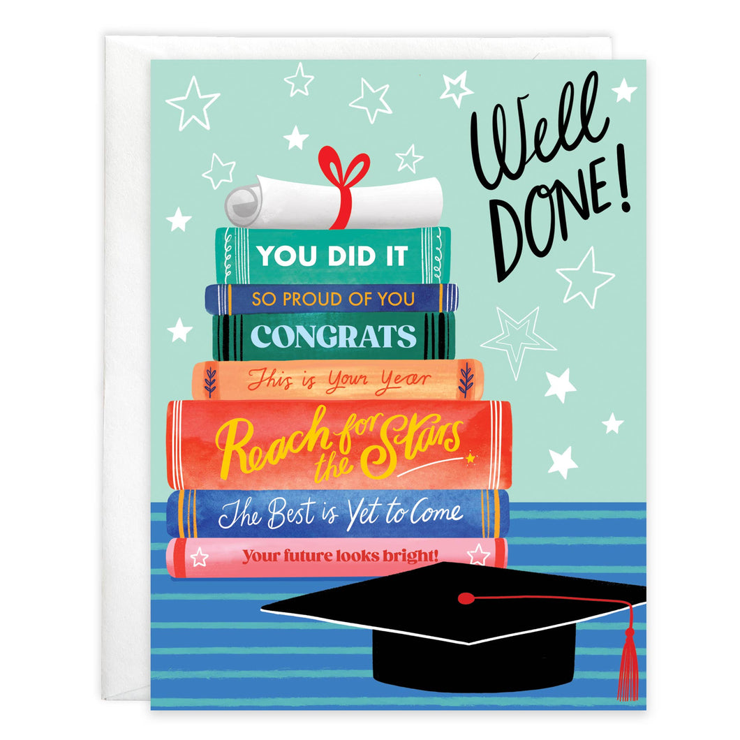 Graduation Greeting Card - Happy Grad Books